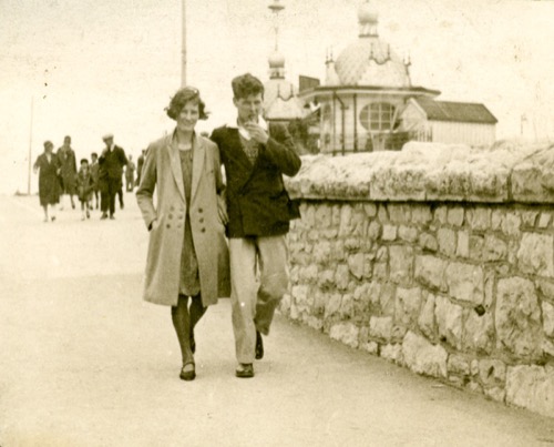 Having a stroll along the front.